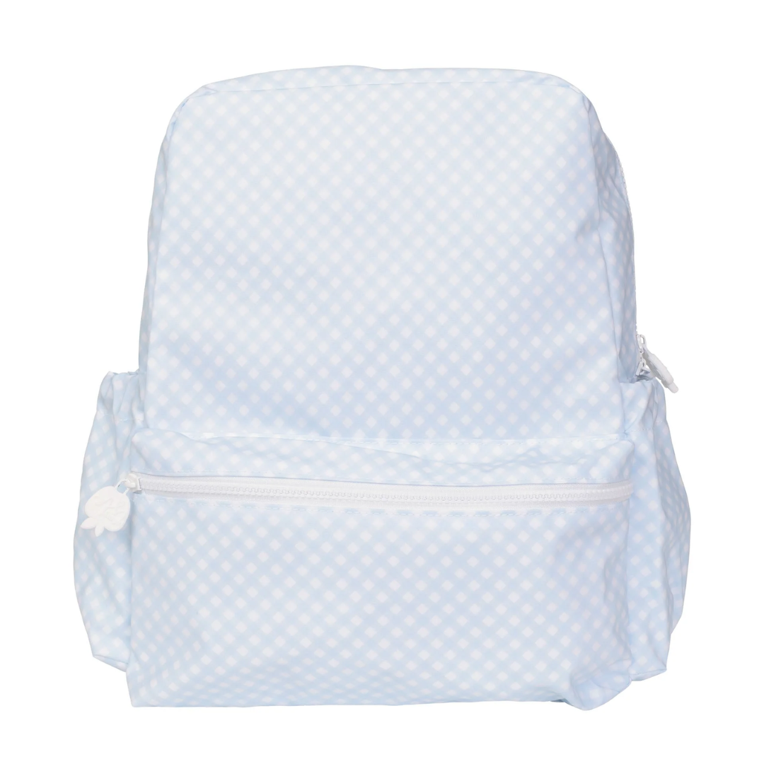 Large Backpack - Blue Gingham