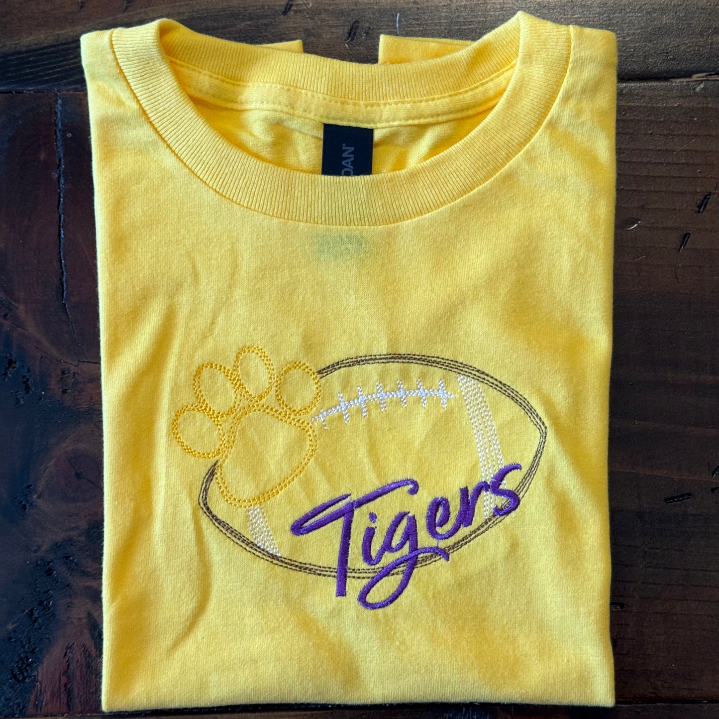 Tigers Football Embroidered T-Shirt