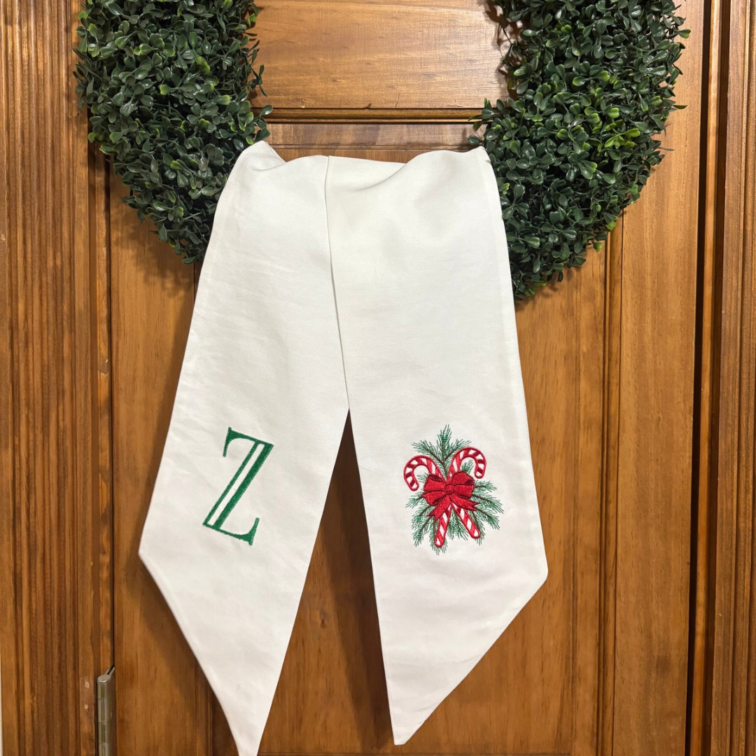 Candy Cane Wreath Sash