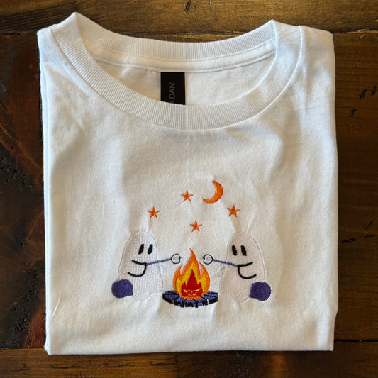 Campfire Ghost Embroidered T-Shirt