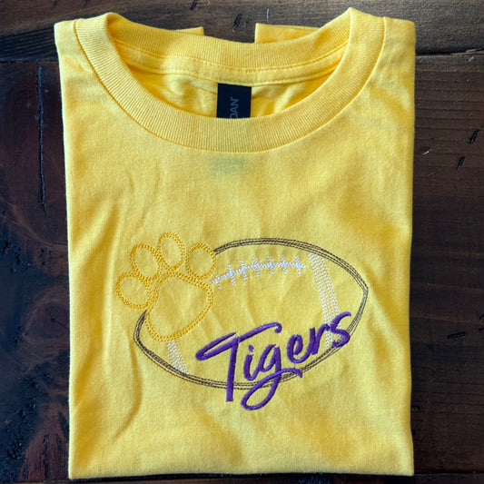 Tigers Football Embroidered T-Shirt