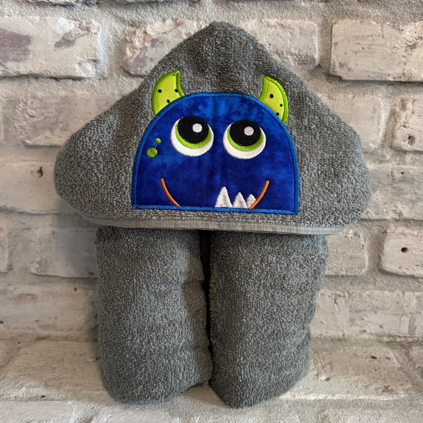 Monster Appliqué Hooded Bath Towel