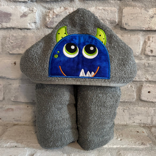 Monster Appliqué Hooded Bath Towel