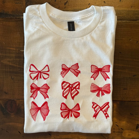 Bow Appliqué Long Sleeve T-Shirt