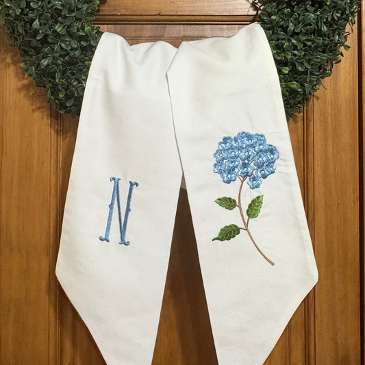 Long Stem Hydrangea Wreath Sash