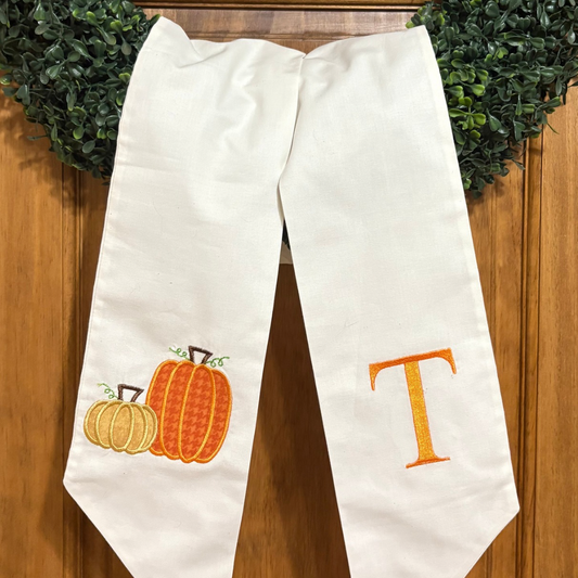 Pumpkin Applique Wreath Sash