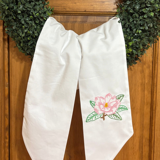 Pink Magnolia Wreath Sash