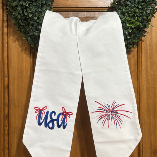 Firework with bow USA Wreath Sash