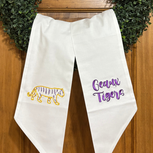 Geaux Tigers with Tiger Wreath Sash