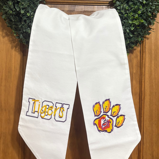LSU with Tiger Paw Wreath Sash